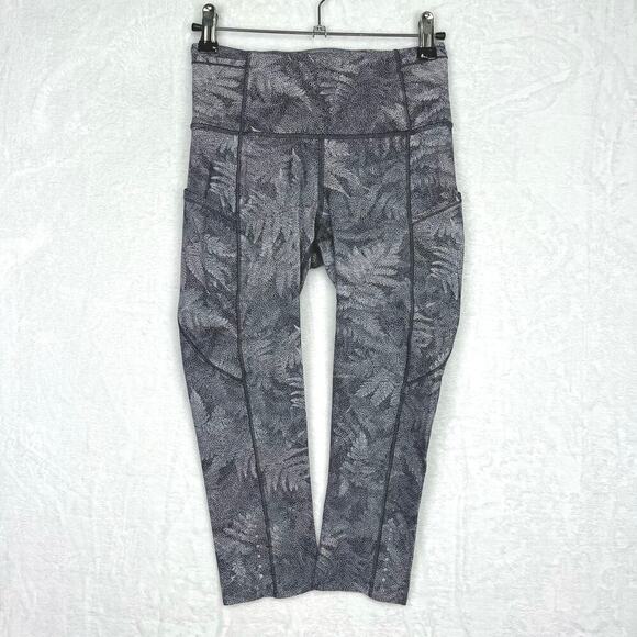 Lululemon Sz 4 Fast & Free Crop (19") Kindred Spirit Alpine White Multi W6AGGS - Picture 3 of 14